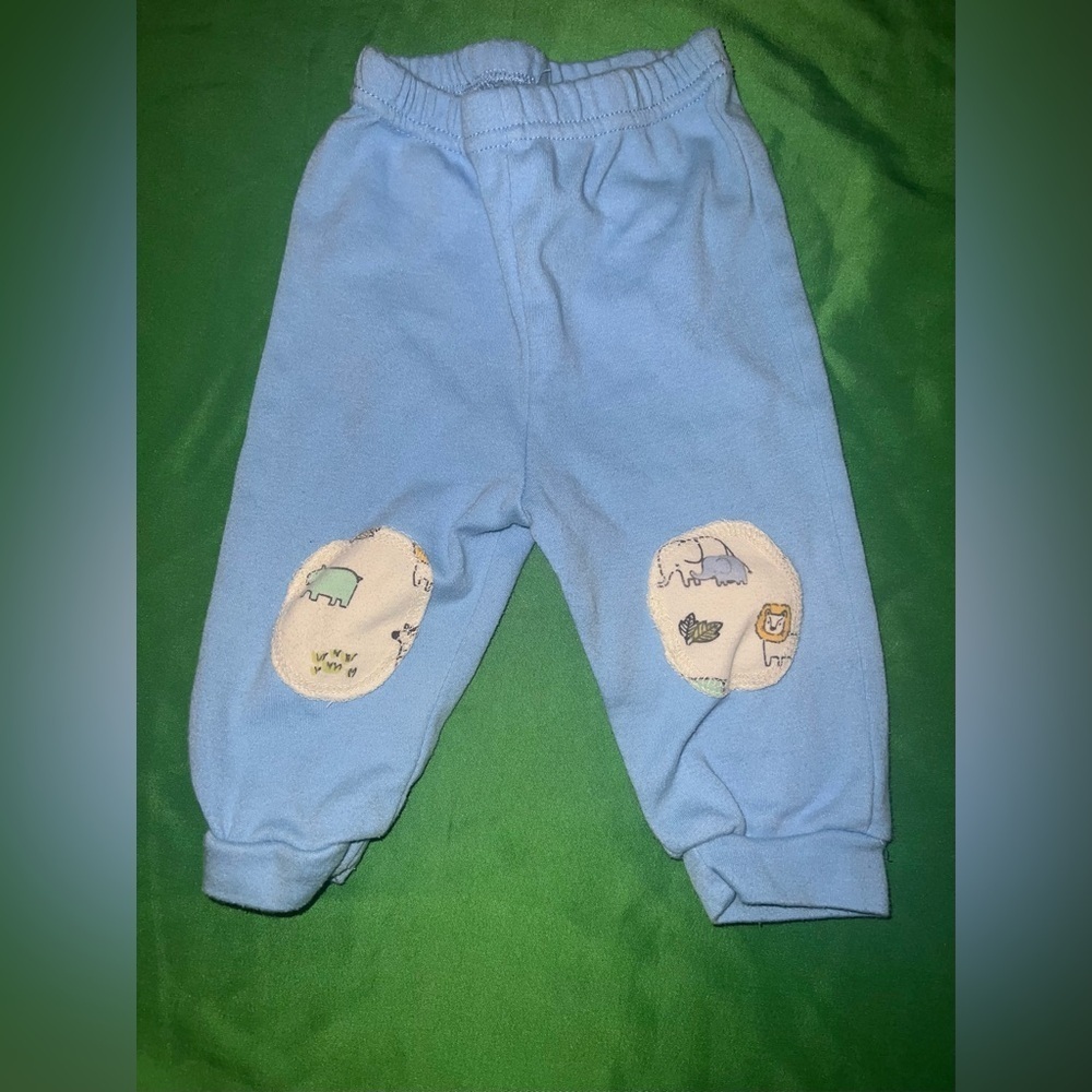 Kids Blue Joggers with Fun Animal Patches